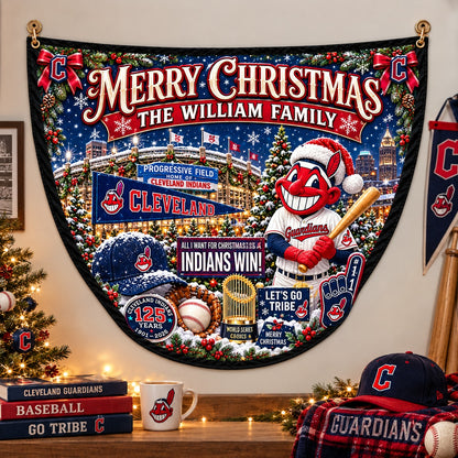 All Baseball Teams Personalized Christmas Night Bunting Flag - 5to9vibe