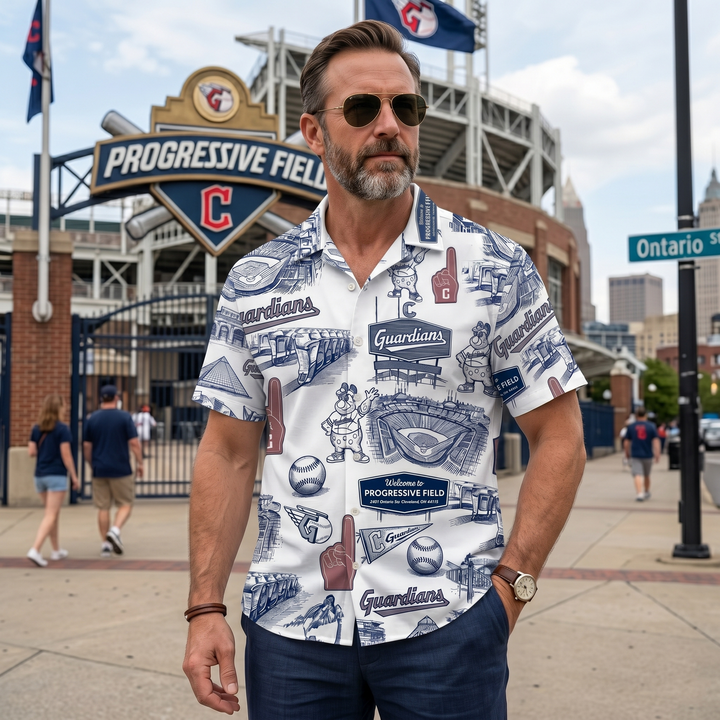 Camisa Hawaiana Unisex con Botones "Edición Legado" del Estadio de Béisbol CG