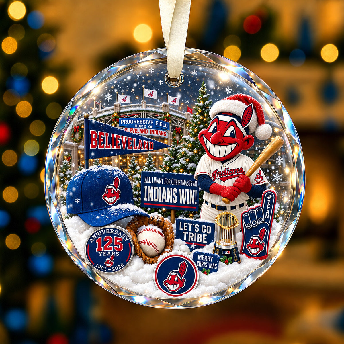 All Baseball Teams Christmas Snow Vibe Round Glass Ornament  With Red Gift Box | 5to9vibe