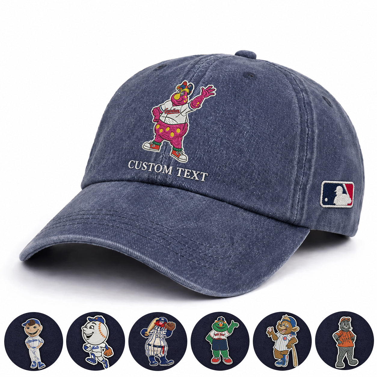 Mascots Baseball Cap All Teams Embroidered Logo Premium Wash Cap