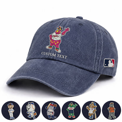 Mascots Baseball Cap All Teams Embroidered Logo Premium Wash Cap