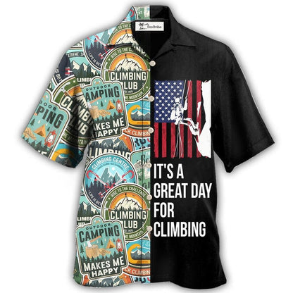 Hawaiian Shirt / Adults / S Climbing It's A Great Day For Cool Climbing - Hawaiian Shirt 