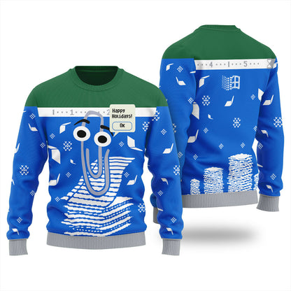 Clippy Ugly Christmas Sweater: Funny and Unique