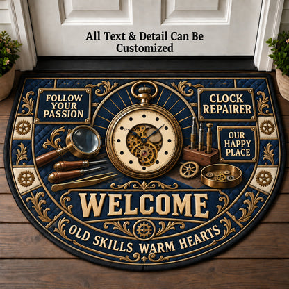 Clock Repairer Personalized Half Round Mat | 5To9Vibe