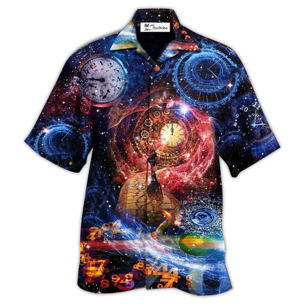 Hawaiian Shirt / Adults / S Clock Let's Get Back To The Future Cause Time Flies Quickly - Hawaiian Shirt 