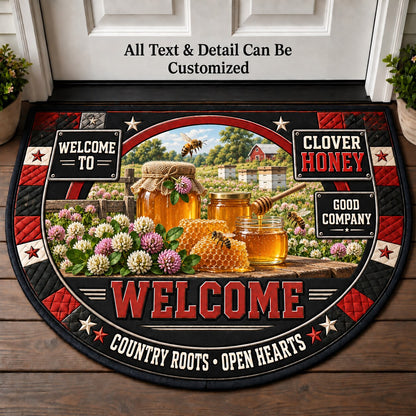 Clover Honey Personalized Half Round Mat | 5To9Vibe