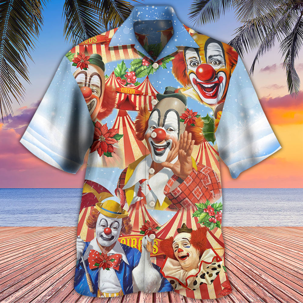 Clown Merry Christmas Flowers - Hawaiian Shirt 