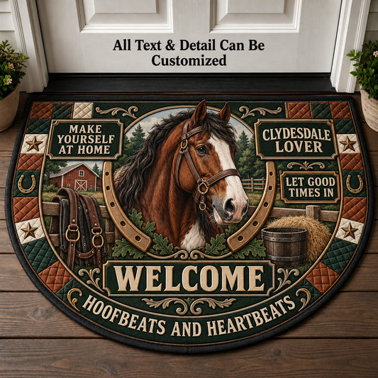 Clydesdale Lover Personalized Half Round Mat | 5To9Vibe