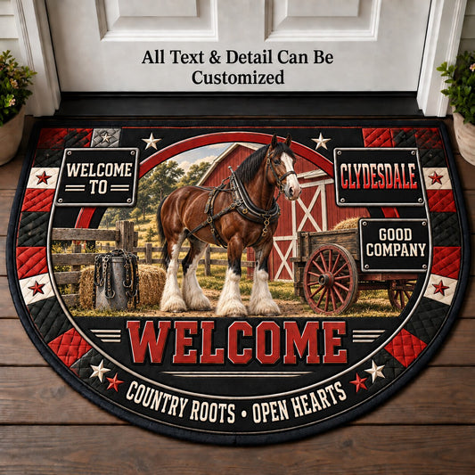 Clydesdale Personalized Half Round Mat | 5To9Vibe