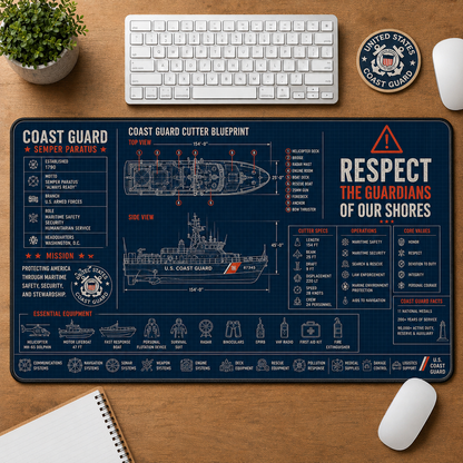 U.S. Air Force Blueprint Large Desk Mat - Fighter Jet Anatomy Plus Size Mouse Pad - 5to9vibe