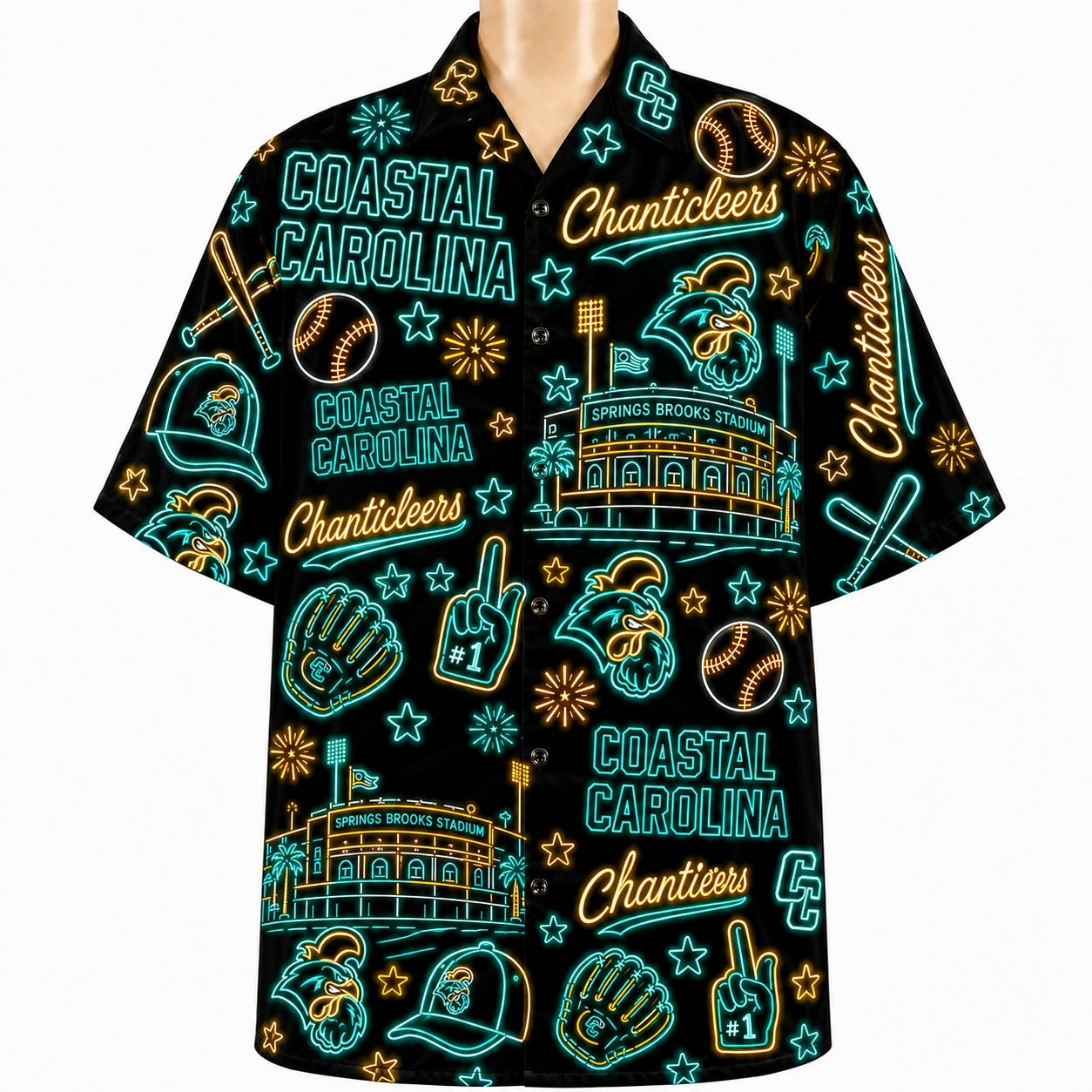 All College Basketball Teams Neon Viber Unisex Hawaiian Shirt For Men & Women