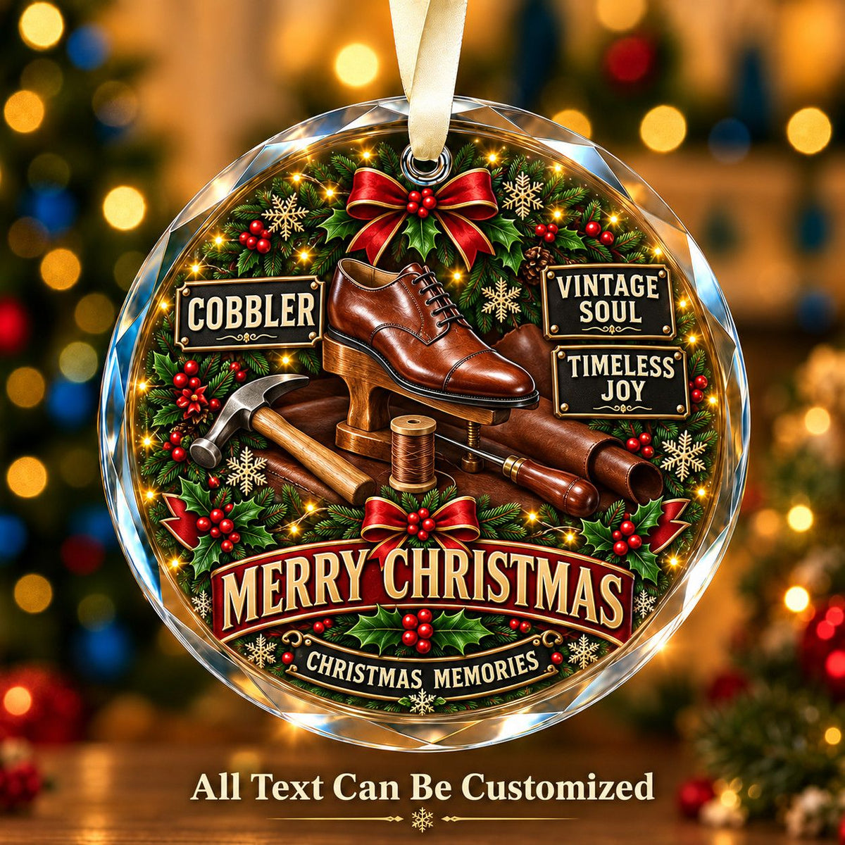 Cobbler Personalized Glass Ornament | 5To9Vibe