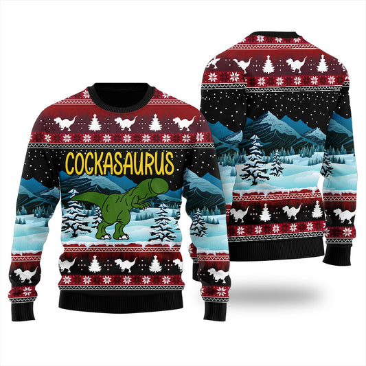 Cock Dinosaur Naughty Ugly Christmas Sweater For Women
