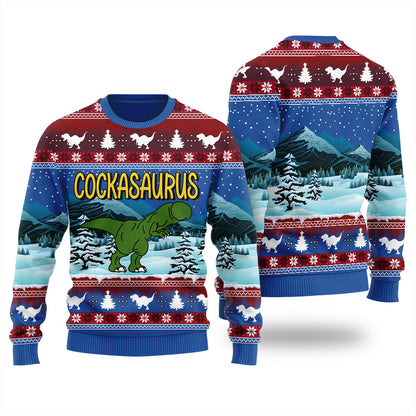 Cock Dinosaur Naughty Ugly Christmas Sweater For Women
