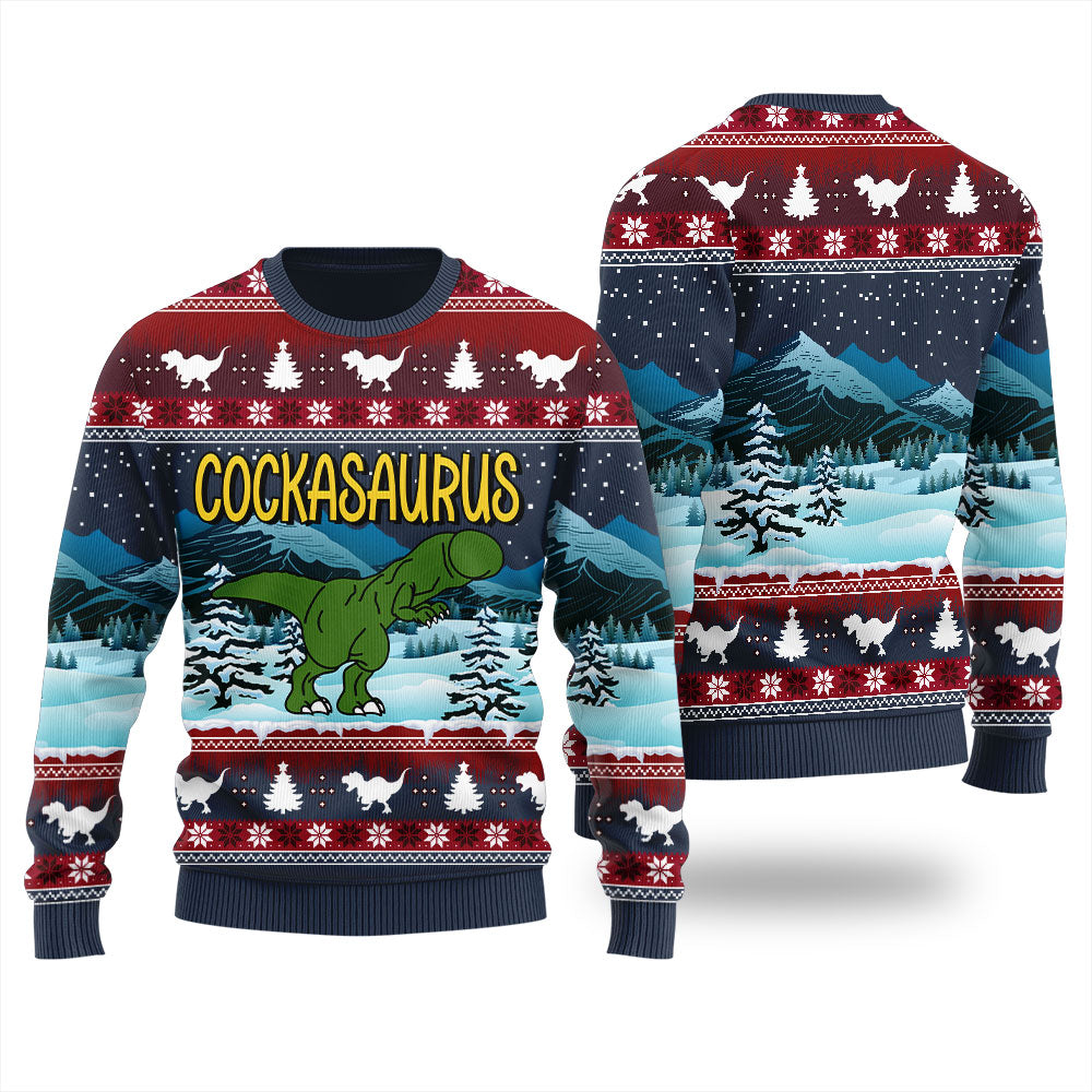 Cock Dinosaur Naughty Ugly Christmas Sweater For Women