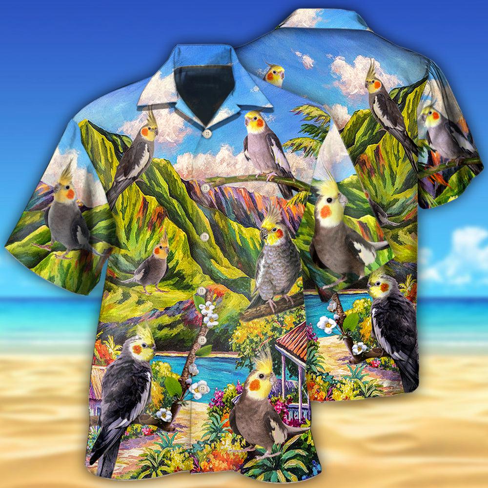 Parrot Cockatiel Beautiful Landscape - Hawaiian Shirt 