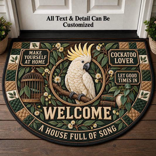 Cockatoo Lover Personalized Half Round Mat | 5To9Vibe