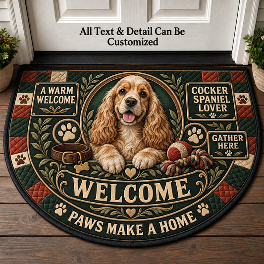 Cocker Spaniel Lover Personalized Half Round Mat | 5To9Vibe