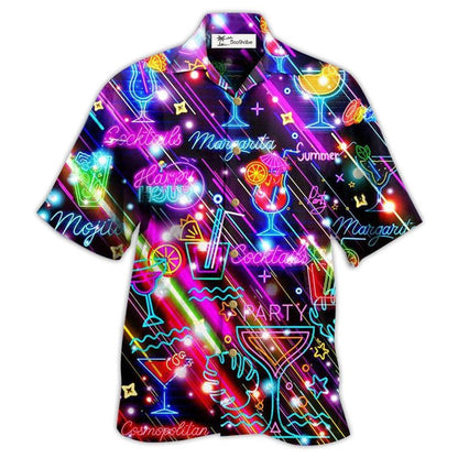 Hawaiian Shirt / Adults / S Cocktail Happy Hour Neon Style Amazing - Hawaiian Shirt 