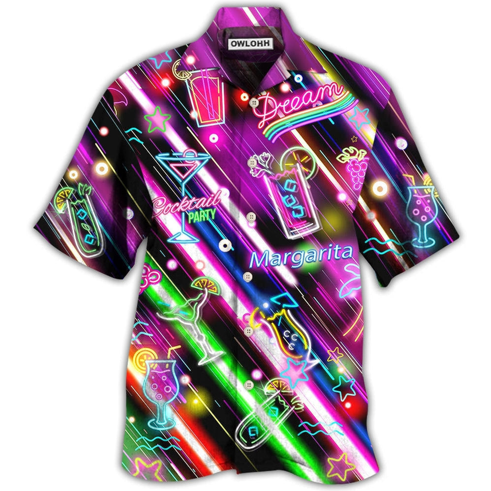 Hawaiian Shirt / Adults / S Cocktail Margarita Happy Hour Stunning Neon Style - Hawaiian Shirt 
