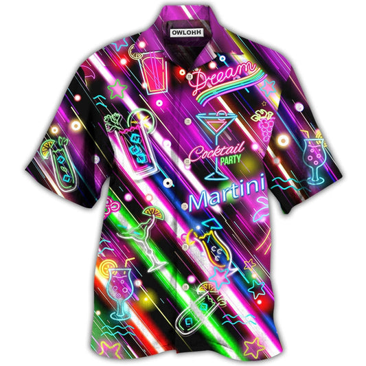 Hawaiian Shirt / Adults / S Cocktail Martini Happy Hour Stunning Style - Hawaiian Shirt 