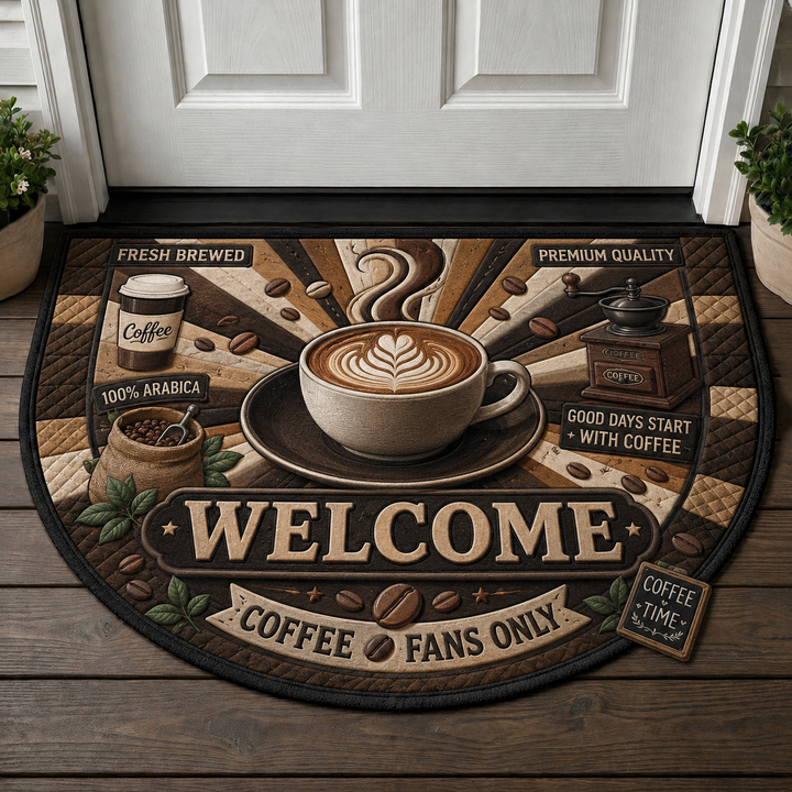 But First Coffee Welcome Mat - Espresso Bean Coffee Bar Doormat - 5to9vibe