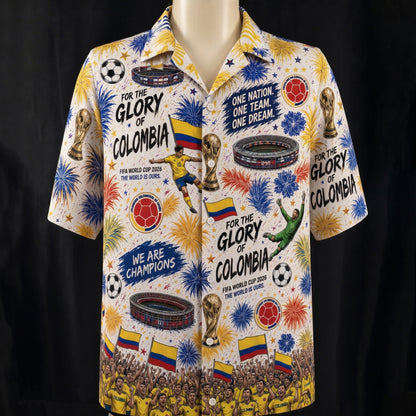 Camisa hawaiana unisex abotonada de fútbol Campeón de la Copa Mundial de todos los equipos para hombres y mujeres
