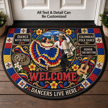 Colombian Folkloric Dance Personalized Half Round Mat | 5To9Vibe