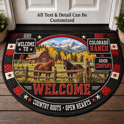 Colorado Ranch Personalized Half Round Mat | 5To9Vibe