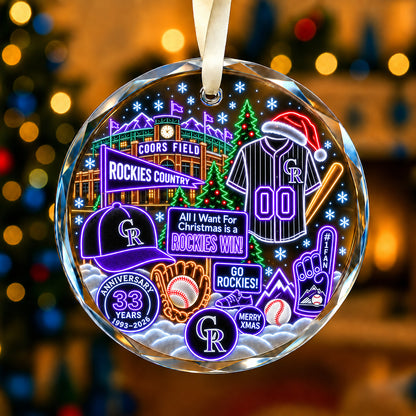Adorno de vidrio de béisbol, 3 unidades con caja de regalo, equipo de béisbol de Navidad - Adorno de vidrio