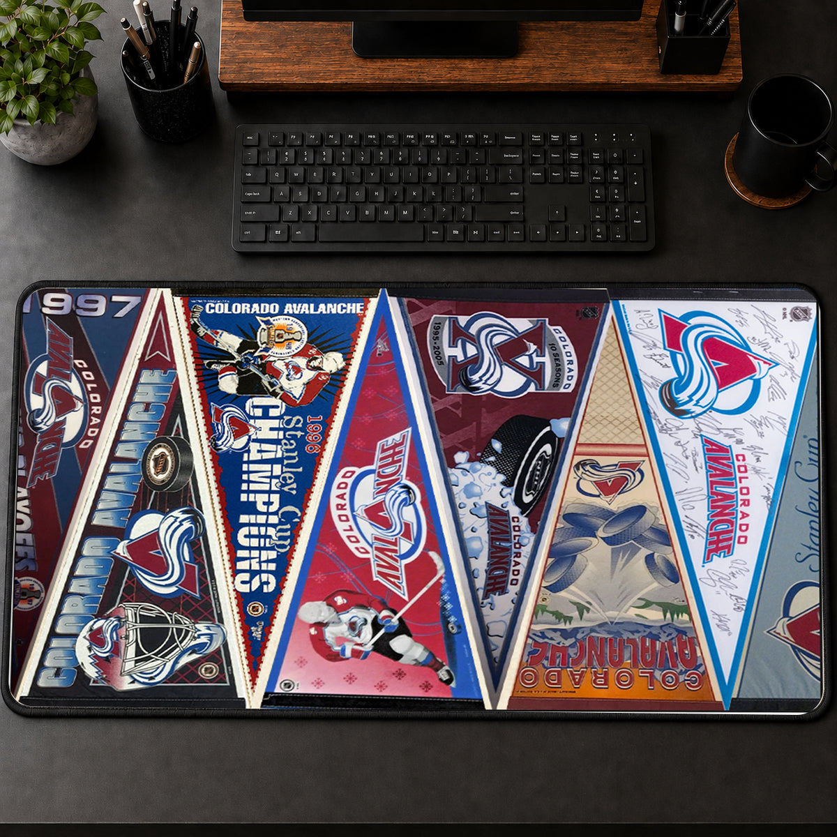 All Hockey Teams Vintage Pennant Anniversary For Fans Desk Mat Mouse Pad Trending - 5to9vibe