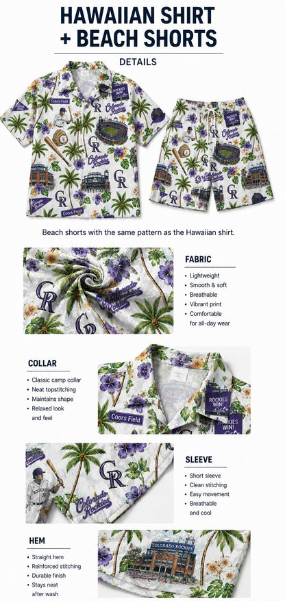 CC Baseball Teams Scenic Pattern Button-Up Unisex Hawaiian Shirt For Men and Women