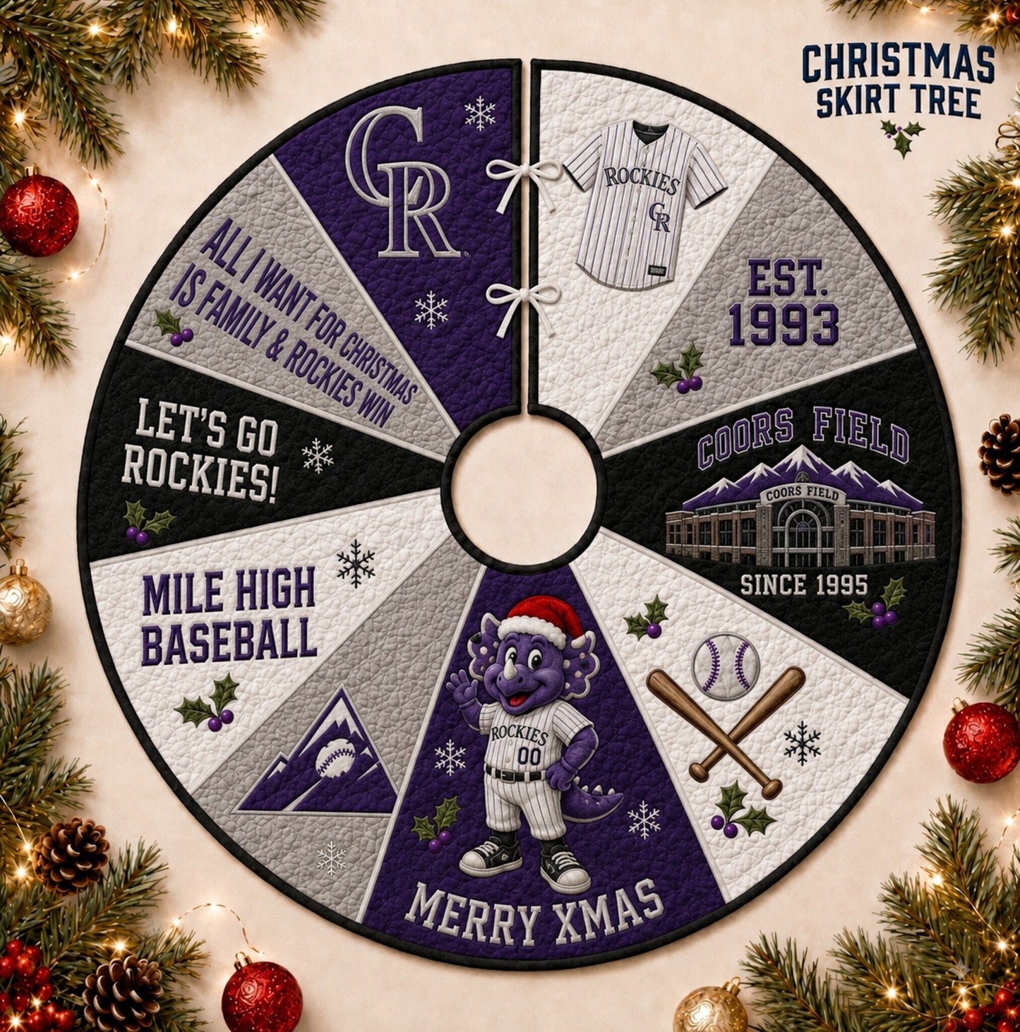 All Baseball Teams Christmas Skirt Tree for Baseball Fans - 5To9Vibe