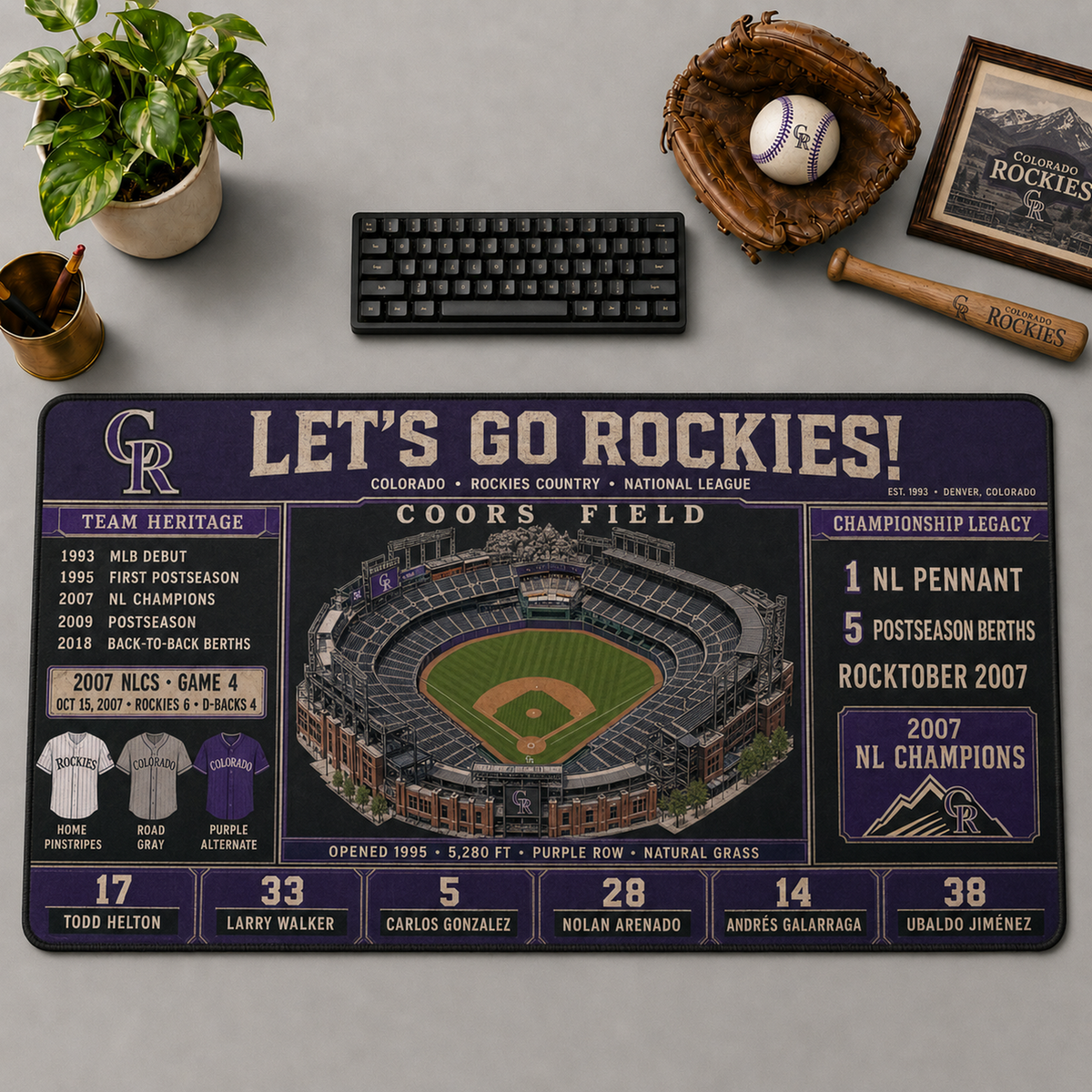 All Baseball Teams Vintage Stadium Desk Mat  Baseball Fan Desk Mat Mouse Pad Plus Size - 5to9vibe