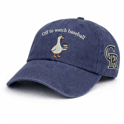 Off to watch Baseball Embroidered Logo Premium Baseball Cap