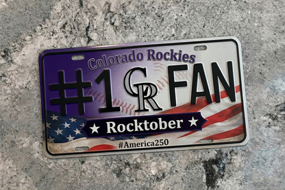 Baseball Car Plate Team Logo Fan America 250 Premium Car Plate