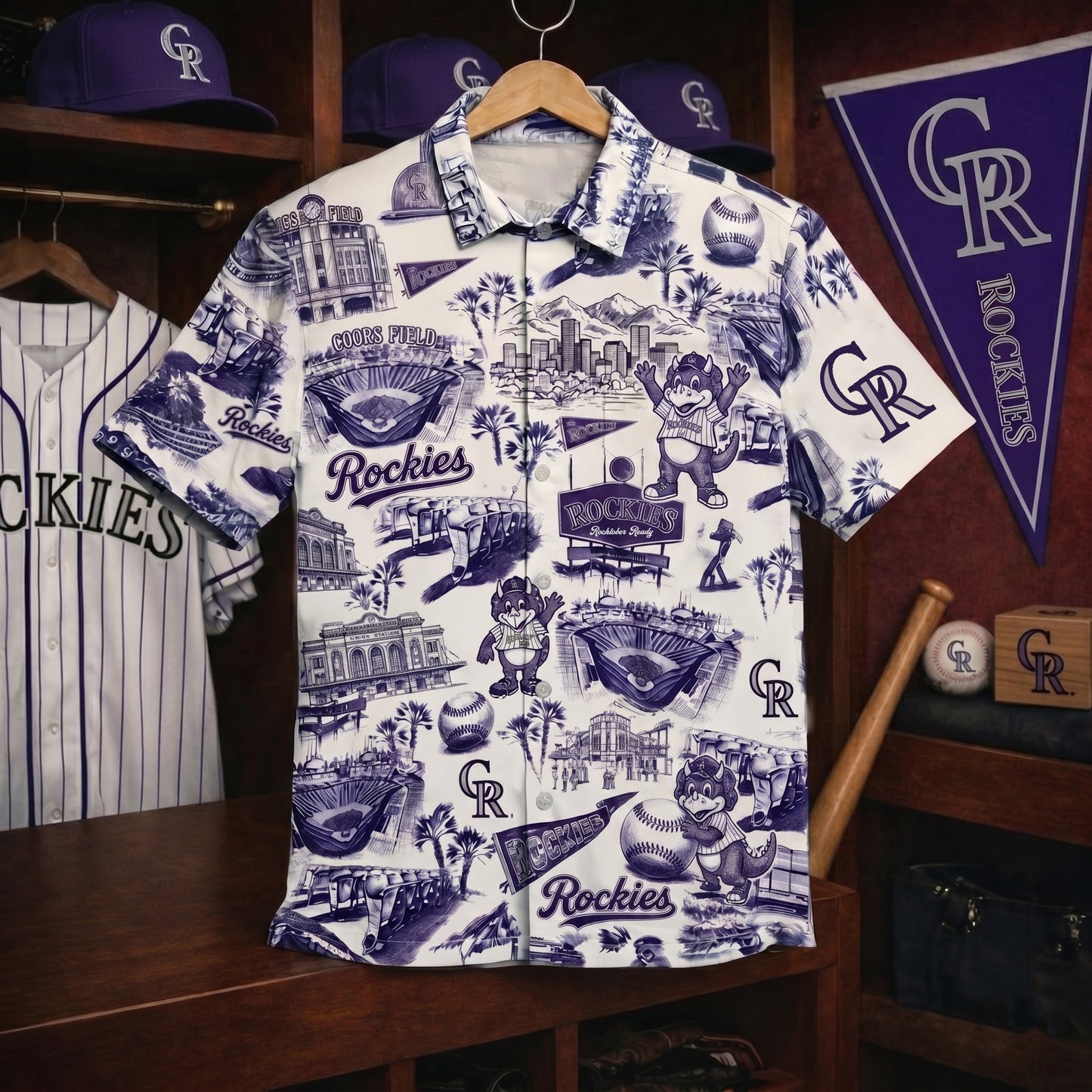 LAD Baseball Stadium SGA Blue Vibe Unisex Hawaiian Shirt