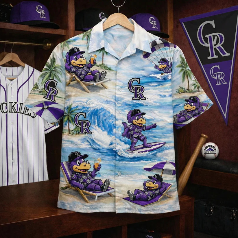 CC Baseball Mascot Beach Viber Button-Up Unisex Hawaiian Shirt For Men & Women