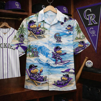 CC Baseball Mascot Beach Viber Button-Up Unisex Hawaiian Shirt For Men & Women