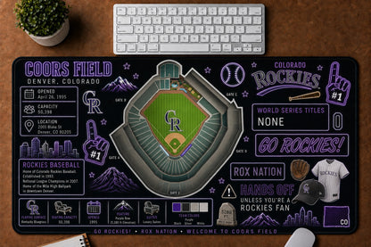 All Baseball Stadiums Infographic Desk Mat Mouse Pad Plus Size Trending - 5to9vibe