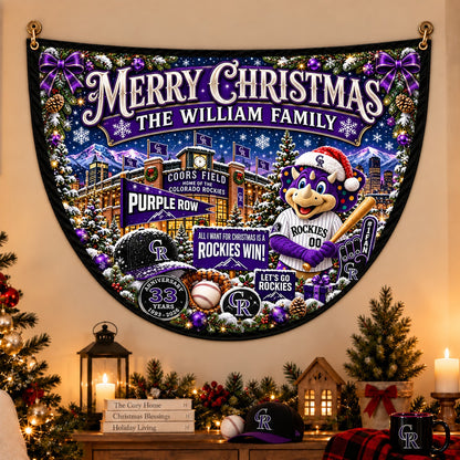 All Baseball Teams Personalized Christmas Night Bunting Flag - 5to9vibe