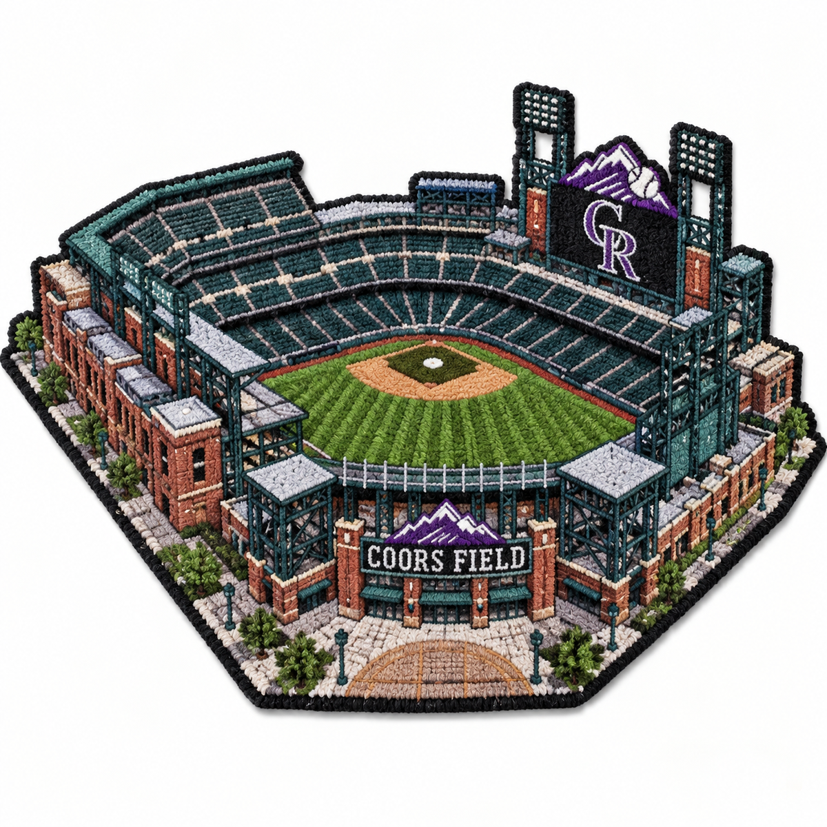 All Baseball Teams Stadium Baseball Fan Custom Quilted Print Premium Welcome Mat Washable Black Border – Personalized Baseball Doormat