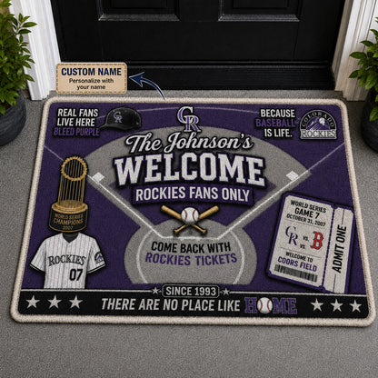 Alfombra personalizada de bienvenida premium de equipo de la MLB – Felpudo de béisbol personalizado
