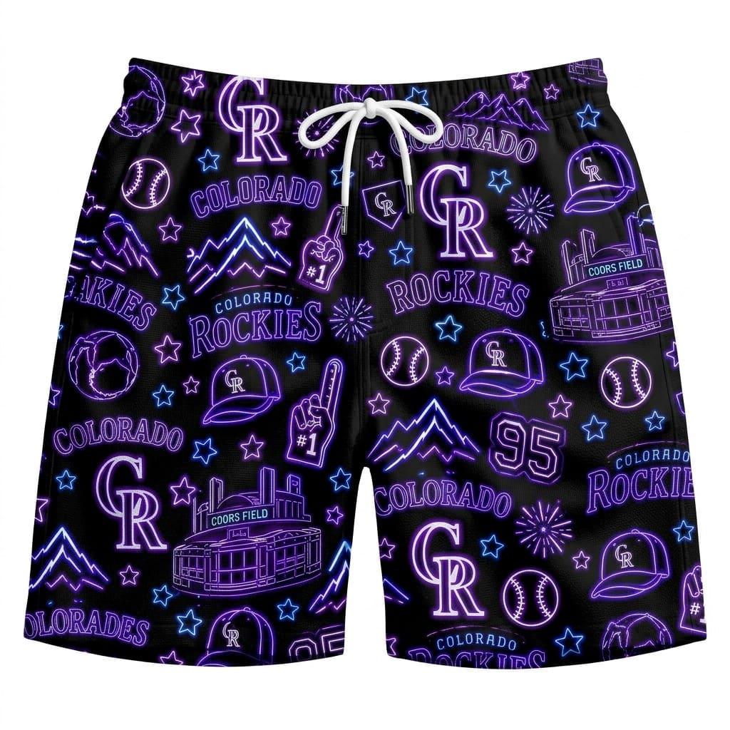 All Baseball Teams Neon Pattern Vibe Summer Party Button-Up Unisex Hawaiian Shirt For Men and Women