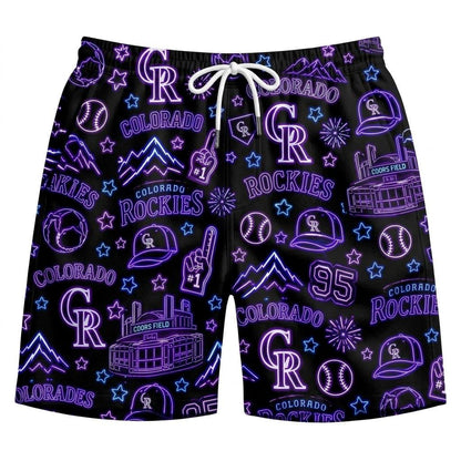All Baseball Teams Neon Pattern Vibe Summer Party Button-Up Unisex Hawaiian Shirt For Men and Women
