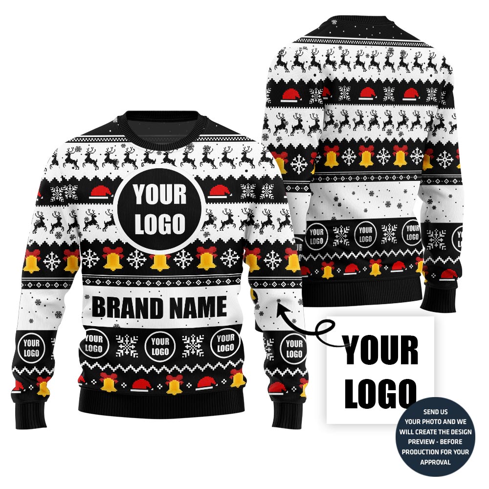 Colorful Custom Company Logo And Name Holiday Jumper