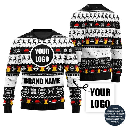 Colorful Custom Company Logo And Name Holiday Jumper