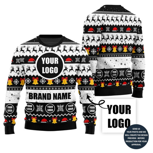 Colorful Custom Company Logo And Name Holiday Jumper