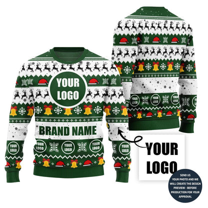 Colorful Custom Company Logo And Name Holiday Jumper