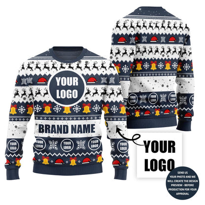 Colorful Custom Company Logo And Name Holiday Jumper